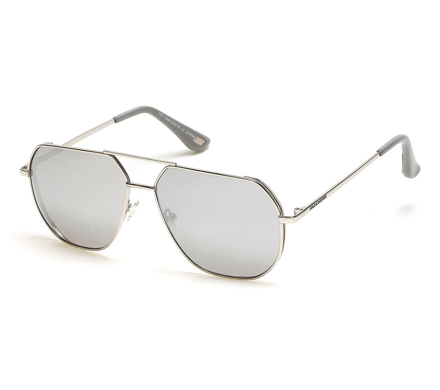 Metal Aviator Sunglasses, PRATEADO, largeimage number 0