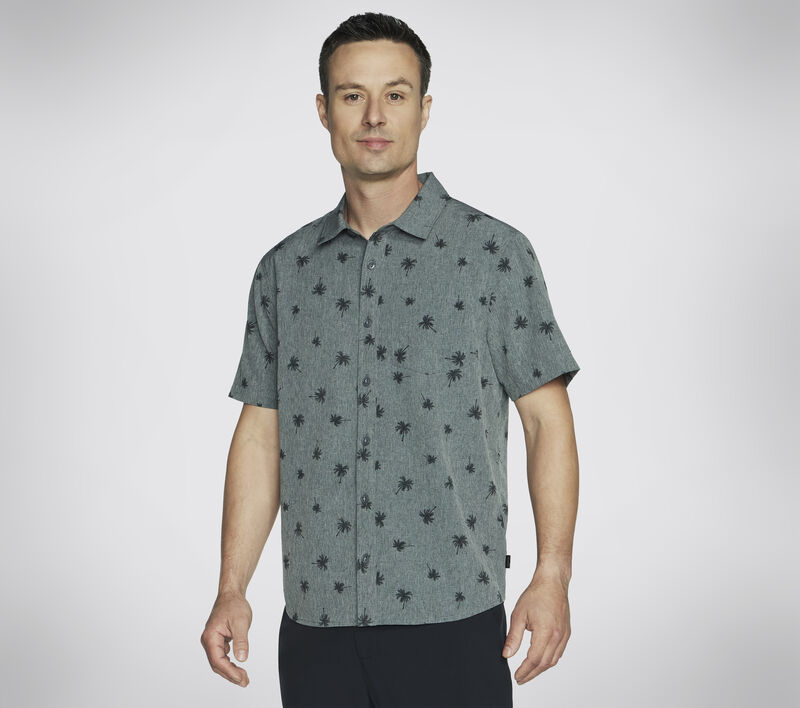 The GO WALK Air Printed Short Sleeve Shirt, TAUPE / NATURAL, largeimage number 0
