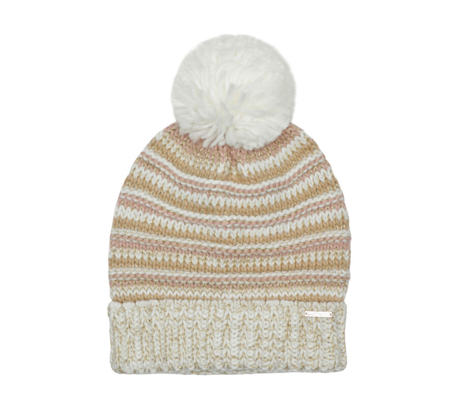 Textured Stripe Chunk Beanie, NATURAL, largeimage number 0