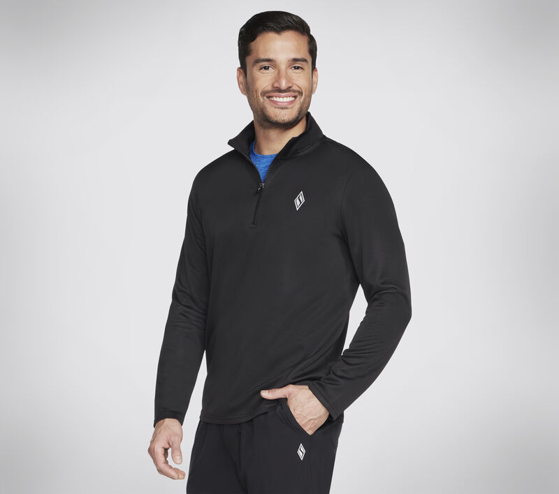 SKECH-KNITS Rival 1/4 Zip, PRETO, largeimage number 0