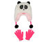 Panda Faux Fur Hat and Gloves Set, BRANCO SUJO, swatch