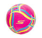 Hex Multi Wide Stripe Size 5 Soccer Ball, ROSA / AZUL, large image number 0