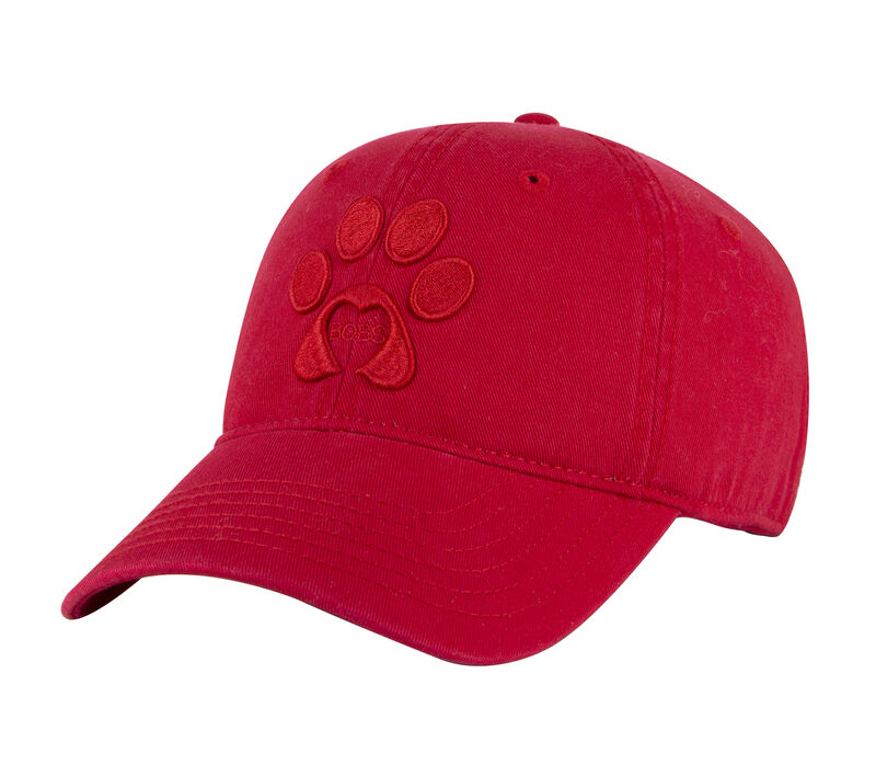 Paw Print Twill Washed Hat, VERMELHO, largeimage number 0